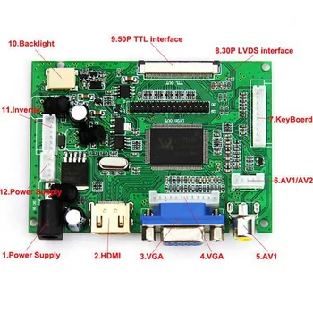 HDMI VGA 2AV LVDS ACC TTL Lcd Displej Regulátora 50pin Doske auta pre 7 8 9 palcový LCD Monitor Malina Banán Pi pcduino C4-008