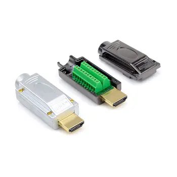 HDMI Zváranie-voľný Konektor HDMI 2.0 Muž Plug DIY HD Linky Adaptéry Podporujú 4K 2K 3D, HDMI 2.0 / 1.4 / 1.3
