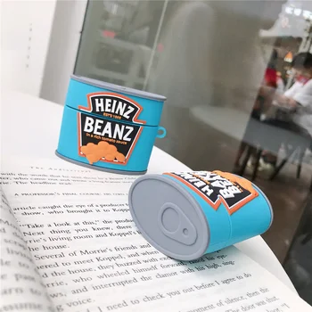 Heinz beanz Paradajkovou Omáčkou Pečené Fazuľa Bezdrôtové Bluetooth Slúchadlá Prípade AirPods Pro 2 1 Roztomilý 3D Mäkký Silikónový kryt pre Headset