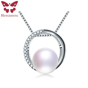 HENGSHENG Kvalitné Originálne Prírodné Sladkovodné Perlový Náhrdelník Hot Predaj 925 Sterling Silver Zirkón Prívesok Šperky Pre Ženy