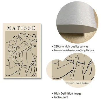 Henri Matisse Módne Retro Plagáty A Vytlačí Abstraktné Výšku Steny Umelecké Plátno Na Maľovanie Obrázkov Na Obývacia Izba Domova