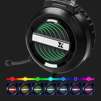 Herné Slúchadlá USB Káblové 7.1 Priestorový Zvuk Stereo Hráčsky Headset s Mikrofónom Šumu RGB Svetlo Slúchadlá pre Počítač