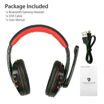 Herný Headset Bezdrôtové Bluetooth Slúchadlá Mikrofón zdvíhateľnej Nabíjateľná Batéria pre Notebook PC Tablety Comput Bezdrôtový Headset