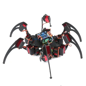 Hexapod Robotický Pavúk 450x450mm Šesť Nohy Robot Rám Auta S PS2 Diaľkové ovládanie pre DIY Smart Model