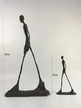 [HHT] Ručné Remeslá Mosadz Charakter Socha Chôdza človeka Osoba Osamelý Chodec Giacometti Socha Domáce Dekorácie Office dekor