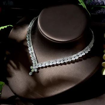 HIBRIDE Módne Nádherný Náhrdelník Náušnice Nastaviť Ženy Strany Darček Svadobné Femme Šperky bijoux africain parures africaine N-1371