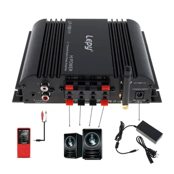 HiFi 2.1 Kanálový EDR Bluetooth Auto Zosilňovač, Subwoofer, USB, U Diskov Auto Stereo Audio Zosilňovač, Diaľkové Ovládanie Napájací Adaptér