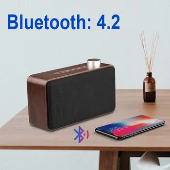 HiFi 5W Drevené Prenosný Mini Bezdrôtové Bluetooth Stereo Hudby Reproduktor, Podpora USB a TF Karty, Prehrávanie Hudby Aux Vstup Speakes