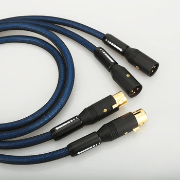 Hifi audio XLR Kábel prepojiť 5N OFC čistá meď, striebro pozlátené Hifi XLR Kábel OFC Čistá Audio Kábel