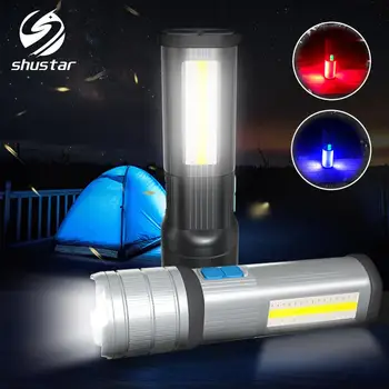 High-End LED Baterka KLASU Camping svetlo Mobile power Dvojité bočné svetlo Nabíjateľná Super svetlé Pochodeň Chvost s magnetom