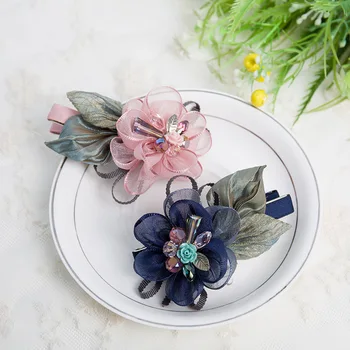High-end Ručný Kvet Vlasy Pin Šperky Originálne kórejský Kvet Vlásenky Klip Hairdress Headpiece pre Ženy, Svadobné Doplnky