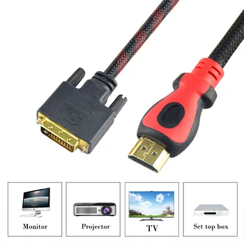 High speed HDMI-DVI 24 + 1 pin pozlátené Samec samec Adaptér Prevodník, hdmi 1080P HD 3D Monitor HDTV, Projektor, PC Notebook