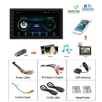Hikity 2.5 D Android 2din Auto Multimediálny MP5 Prehrávač, Rádio GPS Navi WIFI Autoradio 7