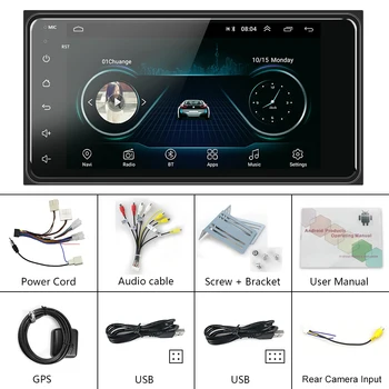 Hikity 2din Auto Multimediálny Prehrávač 2Din GPS Android Audio Rádio Stereo Wifi pre Toyota Corolla VIOS KORUNY CAMRY HIACE PREVIA RAV4