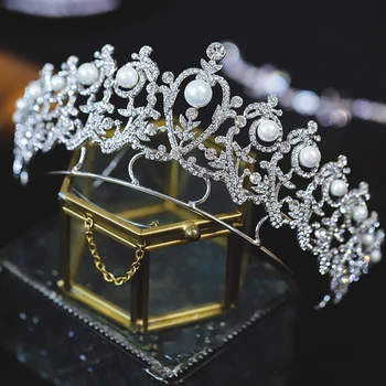 Himstory Vintage Baroková Perla Tiaras Koruny Svadobné Doplnky Do Vlasov Svadobné Crystal Pearl Queen Princezná Hlavu Šperky