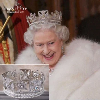 Himstory Vintage Kvet Kráľovná Koruny Pearl Svadobné Vlasy, Šperky Plné Kolo Britská Princezná Svadobný Sprievod Sušič Na Vlasy Príslušenstvo
