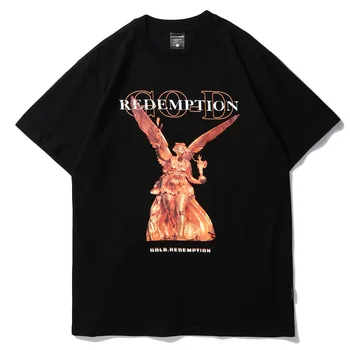 Hip Hop Black Núdzi T Shirt Mužov 2020 Tmavé Streetwear Tričko Harajuku Letné Krátke Sleeve T-Shirt Bavlna Voľné Topy Tees