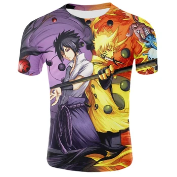 Hip Hop Muži/Ženy tričko Anime Naruto Krátky Rukáv Zábavnej 3D Tlač T-Shirt Letné Topy Tees Chlapci Streetwear Tee Košele Plus S