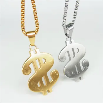 Hip Hop Zlatých Amerických Dolároch Prívesok Náhrdelník S Reťazca Ľadový Sa Bling Nehrdzavejúcej Ocele, Šperky Pre Mužov, Ženy XL1661S