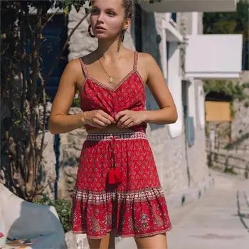 Hippie 2020 Sexy Letné Kvetinové Vytlačené Mini Sukne S Vysokým Pásom Elastické Vintage Faldas Boho Pláži Ležérne Oblečenie Krátke Ženy Sukne
