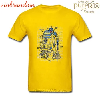 Hipster R2-D2 Droid Blue Print pánske T-Shirts 2019 Zbrusu Nový Smrti Vojny Oblečenie Móda Droid Robot Projektu, T košele Mužov Camiset