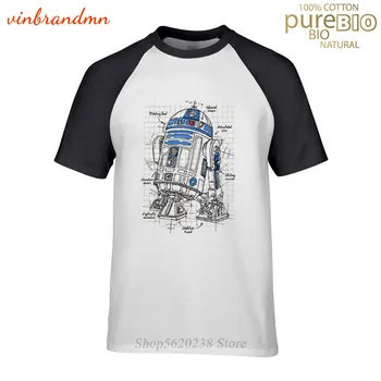 Hipster R2-D2 Droid Blue Print pánske T-Shirts 2019 Zbrusu Nový Smrti Vojny Oblečenie Móda Droid Robot Projektu, T košele Mužov Camiset
