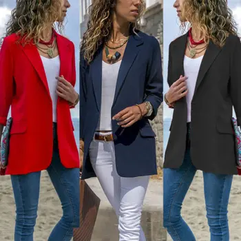HIRIGIN Horúce Módne Ženy Vyhovovali Kabát Business Bežné Slim Sako s Dlhým Rukávom Outwear