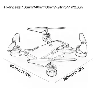 HJ28 Skladacia RC Drone 4 Kanály Wifi 2MP/5MP FPV Fotoaparát Drone nadmorská Výška Podržte Gesto Foto/Video RC Quadcopter