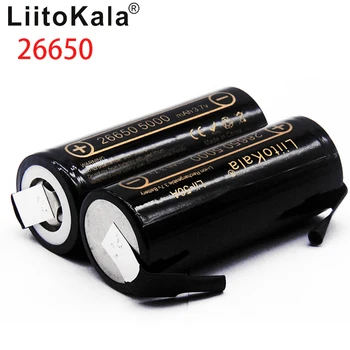 HK LiitoKala 3,7 V 26650 5000 mah Vysokou Kapacitou Lii-50A-N Li-ion Nabíjateľná Batéria pre led Baterka+DIY Nikel