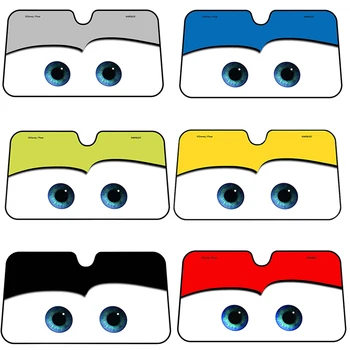 Hliníková Fólia Farebná Karikatúra Veľké Oči Čelného Skla Slnečník Slnečná Clona Zahŕňa