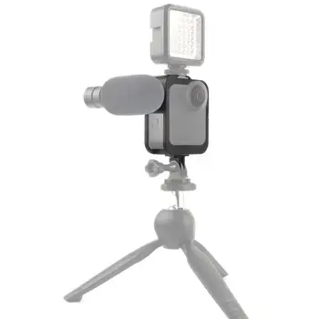 Hliníkové CNC Ochranný Kryt 360 VR Panoramatická Kamera Klietka pre Gopro Max Rám Odnímateľné Rýchle Uvoľnenie Prípade s Cold Shoe Mount