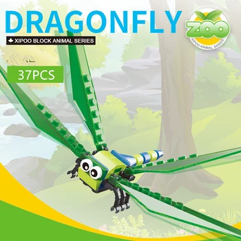 Hmyz stavebným 6 V 1 Dragonfly Honey bee Montáž Tehly Hračky Pre Deti darček