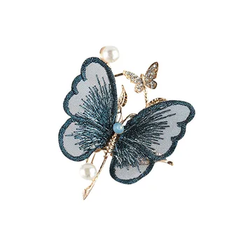 Hnadmade Romantický Výšivky Elegantné Motýľ Brošne Čerstvé Sveter Kabát Cardigan Brošňa Pin pre Ženy, Odevné Doplnky