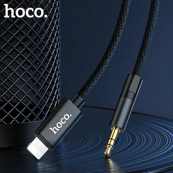 HOCO Audio AUX Kábel pre Blesk Muža na 3.5 mm Muž 1m HIFI Výstup Jack Kábel, Adaptér pre Auto Reproduktor iPhone X Xs Max XR 6 7 8