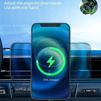 HOCO Nové Magnetické Bezdrôtovú Nabíjačku do Auta dbajte na to, iPhone 12 Pro Max 12 mini 15W Magsafe Rýchle Nabíjanie Airvent Auto Držiaka Telefónu