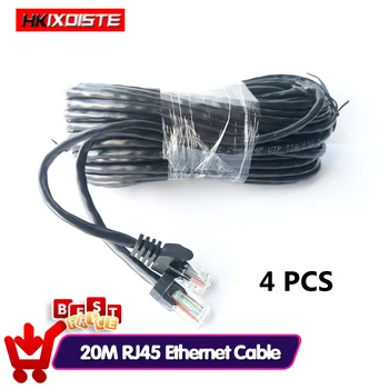 Hodnota 4 ks 20M 65ft cat5 Siete Ethernet Patch Kábel RJ45 Exteriérový Vodotesný Kábel siete LAN Káblov Pre CCTV POE IP Kamera Systém