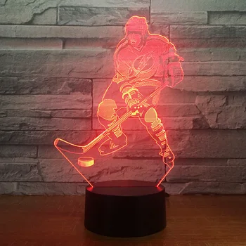 Hokejové Hry 3D 7 Farieb Lampa Visual Led Nočné Svetlá Pre Deti Touch Usb Tabuľka Lampara Lampe Tabuľka Domov Svetla Dropshipping