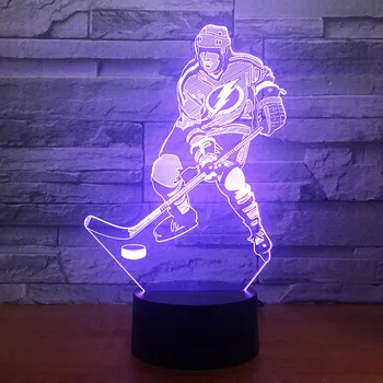 Hokejové Hry 3D 7 Farieb Lampa Visual Led Nočné Svetlá Pre Deti Touch Usb Tabuľka Lampara Lampe Tabuľka Domov Svetla Dropshipping