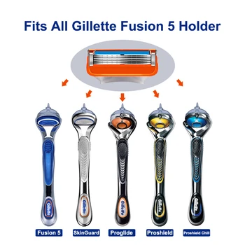 Holiace Žiletky Pre Gillette Fusion 5 Tvár Holiaci Strojček Kazety Vymeniteľné Hlavice Pre Mužov Holenie Prípade Fúzy 5 Vrstiev Čepele