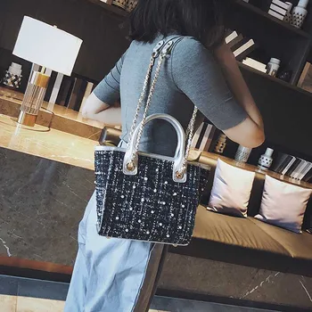 Hong Kong štýl nového 2020new kórejských žien taška všestranný fashion skontrolovať vedro taška pre voľný čas Prenosné Jediný Ramenný Messenger Taška