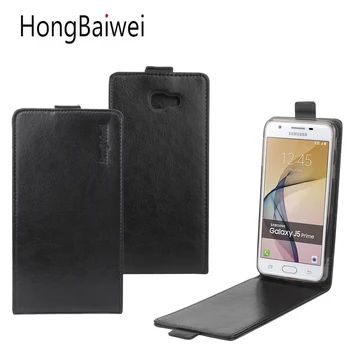 HongBaiwei Prípade Kryt pre Samsung Galaxy J5 Prime Prípade Luxusný Kožený Retro Vertikálne Flip Telefónu puzdro