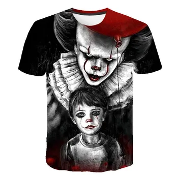 Horor Film To Penny Múdry Klaun Joker 3D Tlač Tričko chlapcov/dievčatá Hip Hop Streetwear Tee T shirt Chlapcov Cool Oblečenie deti Topy