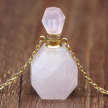 Horúce Charms Crystal Parfum Fľašu Šperkov Náhrdelník z Nehrdzavejúcej Ocele Amethysts Náhrdelník pre Ženy, Mužov, Reiki Liečenie Náhrdelník s Príveskom