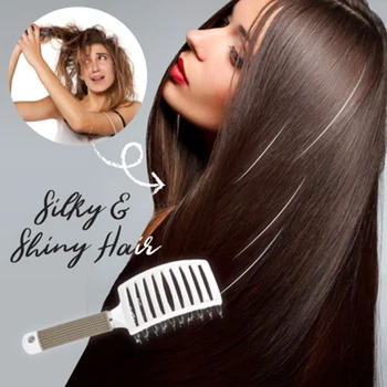 Horúce Detangling Nylon Kefkou Detangle Hairbrush Ženy, Vlasy, Pokožku hlavy Masáž Prečesať Kefou t6