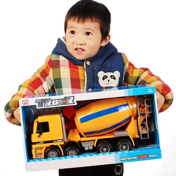 Horúce Deti Emulational Veľká Veľkosť Inerciálnych Cementu Truck Hnuteľného Auto Hračky Strojov Konkrétne Vozidlo Pre Deti Na Vianoce S Box