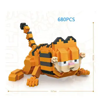 Horúce lepining tvorcovia klasický kreslený obrázok mačka Garfield psa Odie mini micro diamond stavebné bloky model tehly hračky pre darček