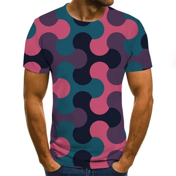 Horúce letné T-shirt pánske krátke rukáv v pohode farebné tričko značky lete mužov zábavnej 3D T-shirt