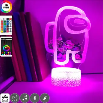 Horúce Priateľmi Hra Medzi nami LOGO 3D Ilúziu, Stolné Lampy, Konferenčný Stolík Dekor LED Senzor Svetiel Atmosféru, nočné Lampy, Nočné