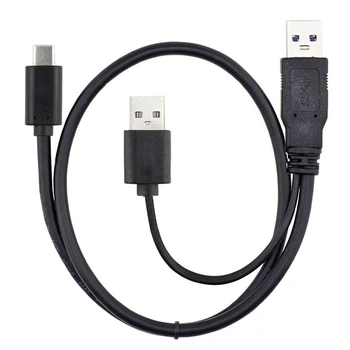 Horúce USB 3.0 Mužskej & USB 2.0 Dual Power Údajov Y Typu-C, USB-C Kábel pre Notebook & Pevný Disk, Kábel usb UC-125