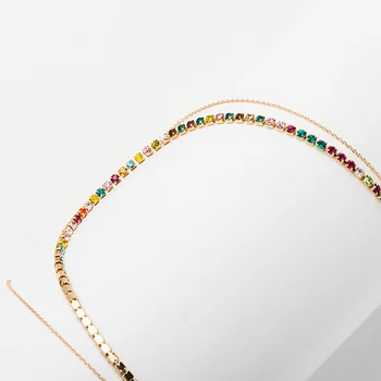 Horúčka A Voľný Nové Náboženské Kríž Náhrdelník Fancy Farebné Drahokamu Náhrdelník Pre Ženy, Jemné Šperky Crystal Collares De Moda 2020
